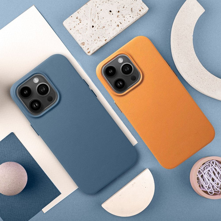 Leather Mag Cover kompatybilne z MagSafe do IPHONE 15 PLUS pomarańczowy