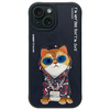 Nimmy etui iPhone 15 6.1" czarny/black Glasses Cool Cat