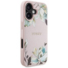 Schutzhülle IPHONE 16 Guess Grained Printed Flower Pattern MagSafe rosa