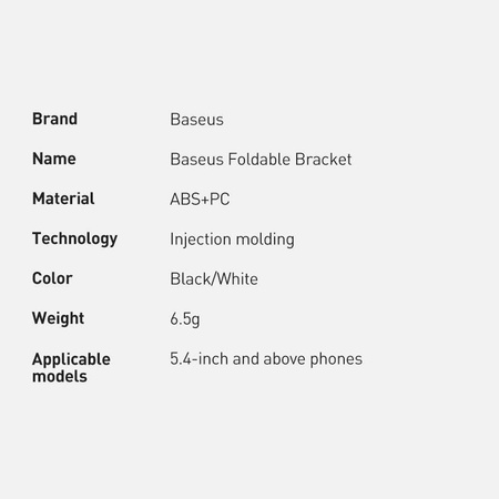 Baseus self-adhesive foldable phone holder black (LUXZ000001)