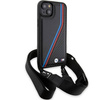 BMW M Edition Carbon Tricolor Lines & Strap case for iPhone 15 Plus / 14 Plus - black