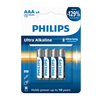 BATERIA PHILIPS AAA LR03 BLISTER 4SZT BATERIE ULTRA ALKALINE Phil-LR03E4B/10