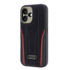 Audi nakładka Genuine Leather MagSafe do iPhone 16 6.1" czarno-czerwona
