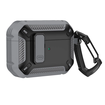 Airpods 4 Armor Case with Carabiner - Gray