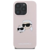 Etui Karl Lagerfeld Silicone nauble Heads Print MagSafe na iPhone 16 Pro - różowe