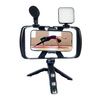 Zestaw / uchwyt selfie z pilotem na bluetooth tripod do transmisji na żywo z lampą LED, mikrofonem, pilotem TL-49T