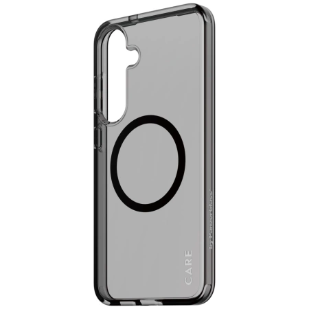 CARE by PanzerGlass Flagship Urban Combat Black QI Case for Samsung Galaxy S25+ - Semi-transparent Smoke