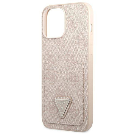 Schutzhülle IPHONE 13 PRO Guess Hardcase 4G Triangle Logo Cardslot (GUHCP13LP4TPP) rosa