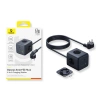 Baseus EnerFill FA11 67W Power Strip, USB-A + USB-C Cube + 3 x EU Socket 1.5m - Black