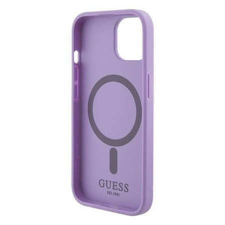 Guess GUHMP15SPSAHMCU iPhone 15 6,1&quot; lila/lila Hardcase Saffiano MagSafe
