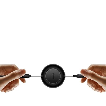 Baseus Bright Mirror 2 retractable cable 3in1 USB Type C - micro USB + Lightning + USB Type C 3.5A 1.1m black (CAMJ010201)