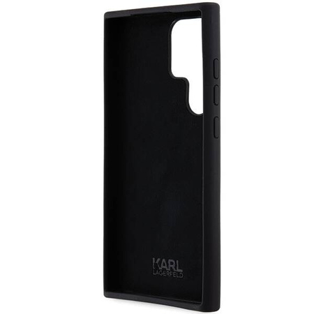 Oryginalne Etui KARL LAGERFELD hardcase Silicone Karl&Choupette Metal Pin KLHCS24LSMHKCNPK do Samsung Galaxy S24 Ultra czarny