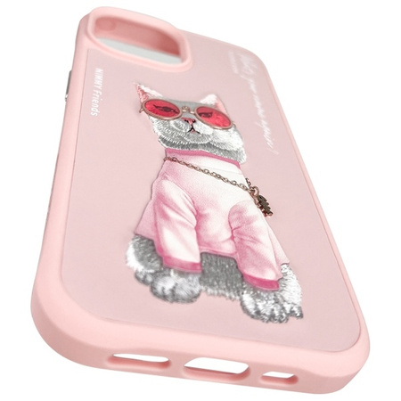 Nimmy etui iPhone 15 6.1" różowy/pink     Glasses Cool Cat