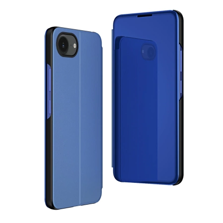 Etui Clear View Case na iPhone 16e pokrowiec z klapką - niebieskie