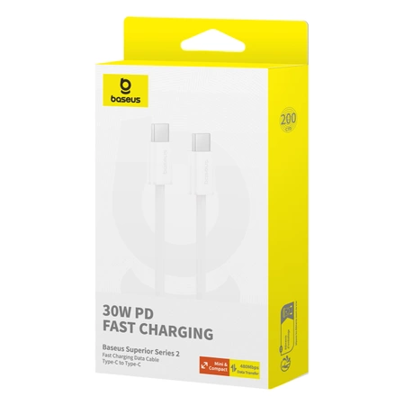 Baseus Superior Series ll USB-C - USB-C 30W 480Mb/s 2m cable - white