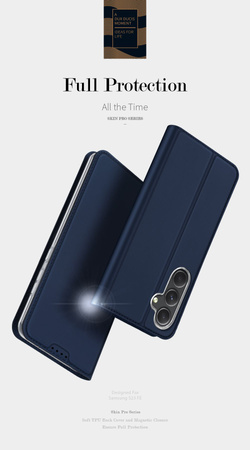 Brieftaschenetui mit Ständer für Samsung Galaxy S23 FE Dux Ducis Skin Pro – blau