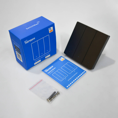 Sonoff Smart 3-Kanal-WLAN-Wandschalter Schwarz (M5-3C-86)