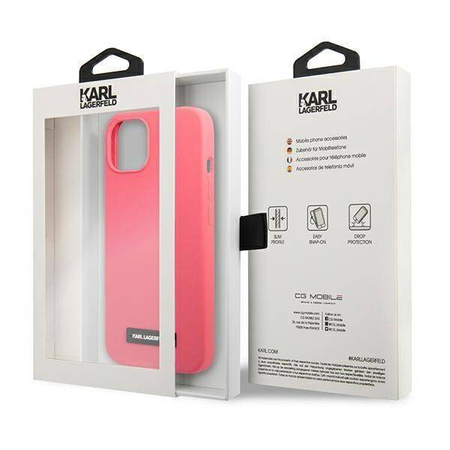 Karl Lagerfeld KLHCP13SSLMP1PI iPhone 13 mini 5,4&quot; Hardcase fuchsia / fuchsia Silicone Plaque