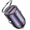 Ładowarka Samochodowa 30W PD USB-C + USB Fas Charge Z Wbudowaym Pierścieniem USAMS C38 CC206CC01 (US-CC206) fioletowa