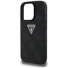 Schutzhülle IPHONE 16 PRO MAX Guess Hot Stamp 4G Pattern Triangle Metal Logo schwarz
