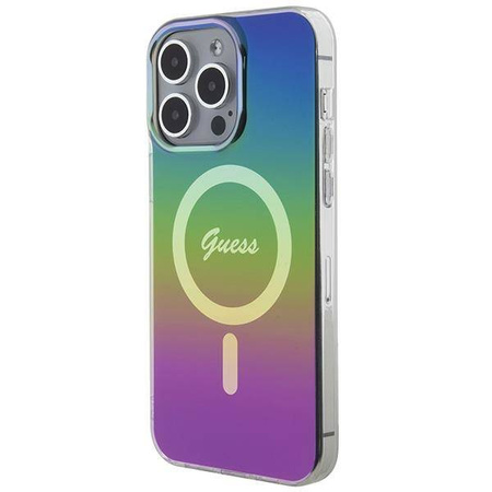 Guess IML Iridescent MagSafe Hülle für iPhone 15 Pro – Schwarz