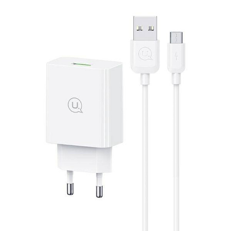 USAMS Quick Charge Kit Micro 2a 1m Fast Charging white/white SC series(CC083)