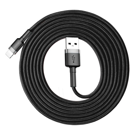 Baseus Cafule Cable - Kabel połączeniowy USB do Lightning, 2.4 A, 1 m (szary/czarny)