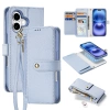 Dux Ducis Lawa iPhone 16 Lederhülle mit abnehmbarer magnetischer Brieftasche - Blau