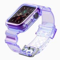 Silikonowa opaska pasek bransoleta bransoletka etui Strap Light Set do zegarka Apple Watch 44 mm - fioletowa