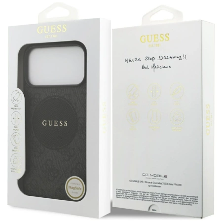 Guess 4G Circle Classic Logo MagSafe case for iPhone 17 Pro Max - black