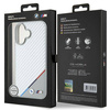 Original Handyhülle IPHONE 16 BMW Hardcase M Carbon Tricolor Line MagSafe (BMHMP16S23PUDTS) grau