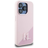 Original Handyhülle IPHONE 15 PRO Karl Lagerfeld Hardcase Silicone Shadow Metal Initial MagSafe rosa