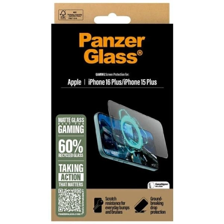 PanzerGlass Gaming Screen Protector iPhone 16 Plus 6.7" Ultra-Wide Fit 2859