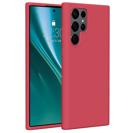 Nakładka Etteri Silicone Case do Samsung Galaxy S22 Ultra malinowa