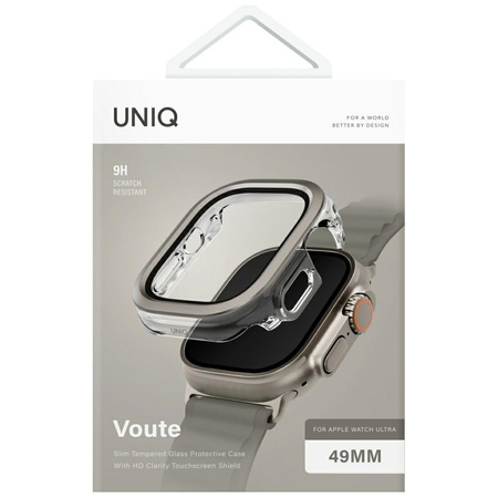 Etui UNIQ Voute do Apple Watch Ultra 49mm szkło hartowane srebrny
