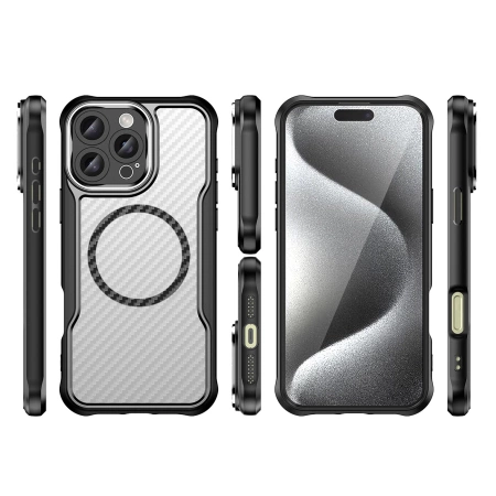 Leading Series MagSafe Silicone Case for iPhone 16 Pro - Black