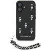 Karl Lagerfeld Saffiano Crystals w/Chain iPhone 16 Case - Black
