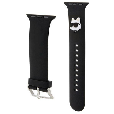 Pasek do APPLE WATCH 4 / 5 / 6 / 7 / 8 / SE (38 / 40 / 41 MM) Karl Lagerfeld Strap 3D Rubber Choupette Head (KLAWMSLCNK) czarne