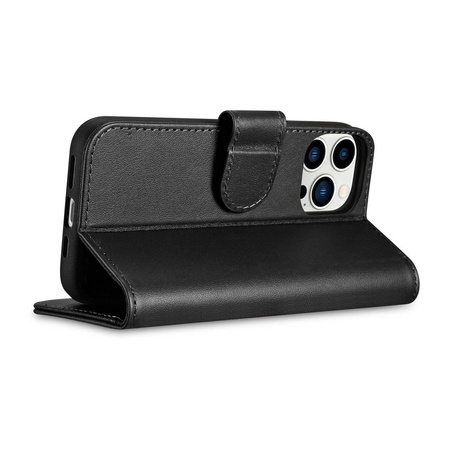 iCarer Wallet Case 2in1 iPhone 14 Pro Leather Flip Cover Anti-RFID black (WMI14220726-BK)