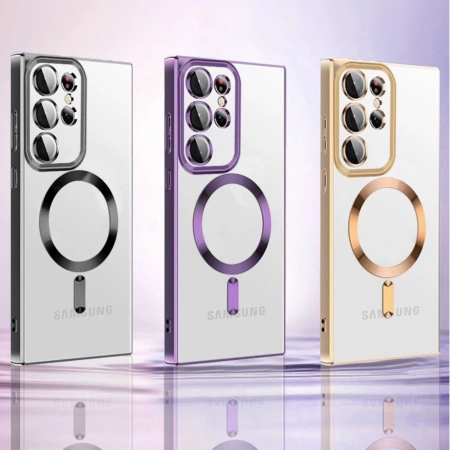 Etui Wozinsky Electroplated Magsafe na Samsung Galaxy S24 FE - niebieskie