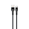 KABEL USB TYP-C DENMEN CZARNY OPLOT TYP-C 2.4A 60W QC3.0 D60T-B