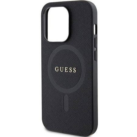 Original Case IPHONE 14 PRO MAX Guess Hardcase Saffiano MagSafe (GUHMP14XPSAHMCK) black