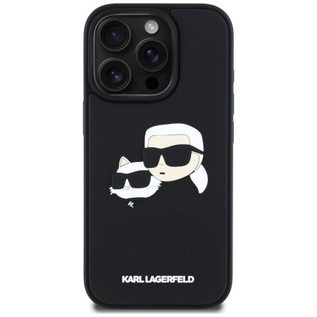 Schutzhülle IPHONE 16 PRO MAX Karl Lagerfeld HC 3D Rubber Double Heads schwarz