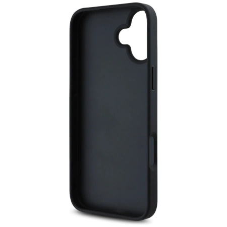 Guess Grained Roses Big 4G Logo Hülle für iPhone 16 - Schwarz