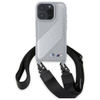 Original Case IPHONE 16 PRO BMW Hardcase M Edition Carbon Stripe & Strap (BMHCP16L23PSCCG) gray