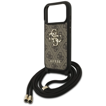 Etui Guess 4G Big Logo Cord Stap Crossbody na iPhone 17 Pro - brązowe