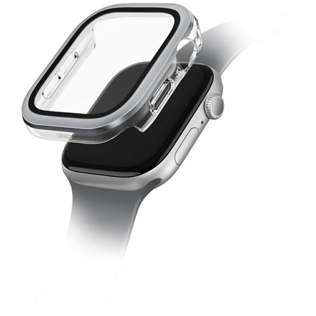 Etui UNIQ Voute do Apple Watch Series 10 46mm szkło hartowane srebrny