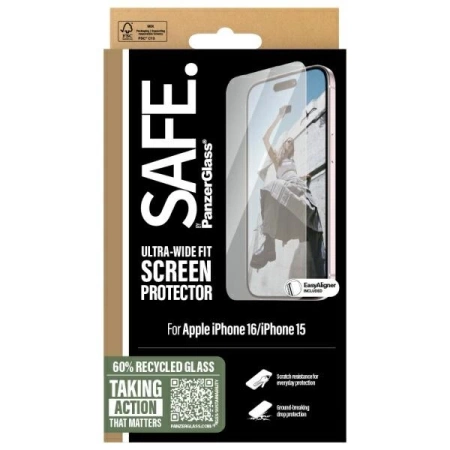 SAFE by PanzerGlass iPhone 16 6,1&quot; Displayschutzfolie Ultra-Wide Fit SAFE95875