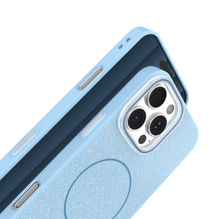 Nakładka Glitter Thin Mag do iPhone 13 6,1" niebieska