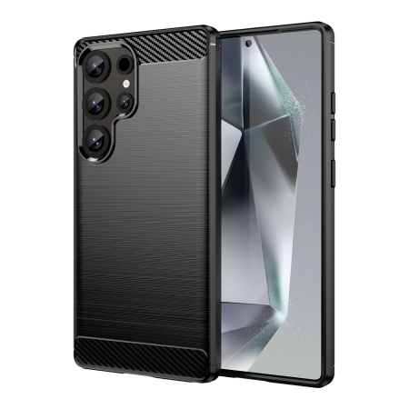 Etui silikonowe Carbon Case do Samsung Galaxy S25 Ultra - czarne